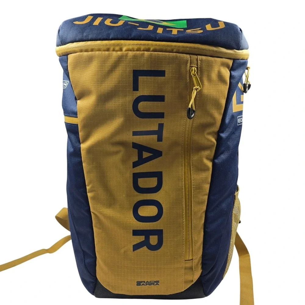 Gracie Barra Lutador Equipe GB Jiu-Jitsu Backpack Navy Gold Brazil Gear Bag - Picture 2 of 13